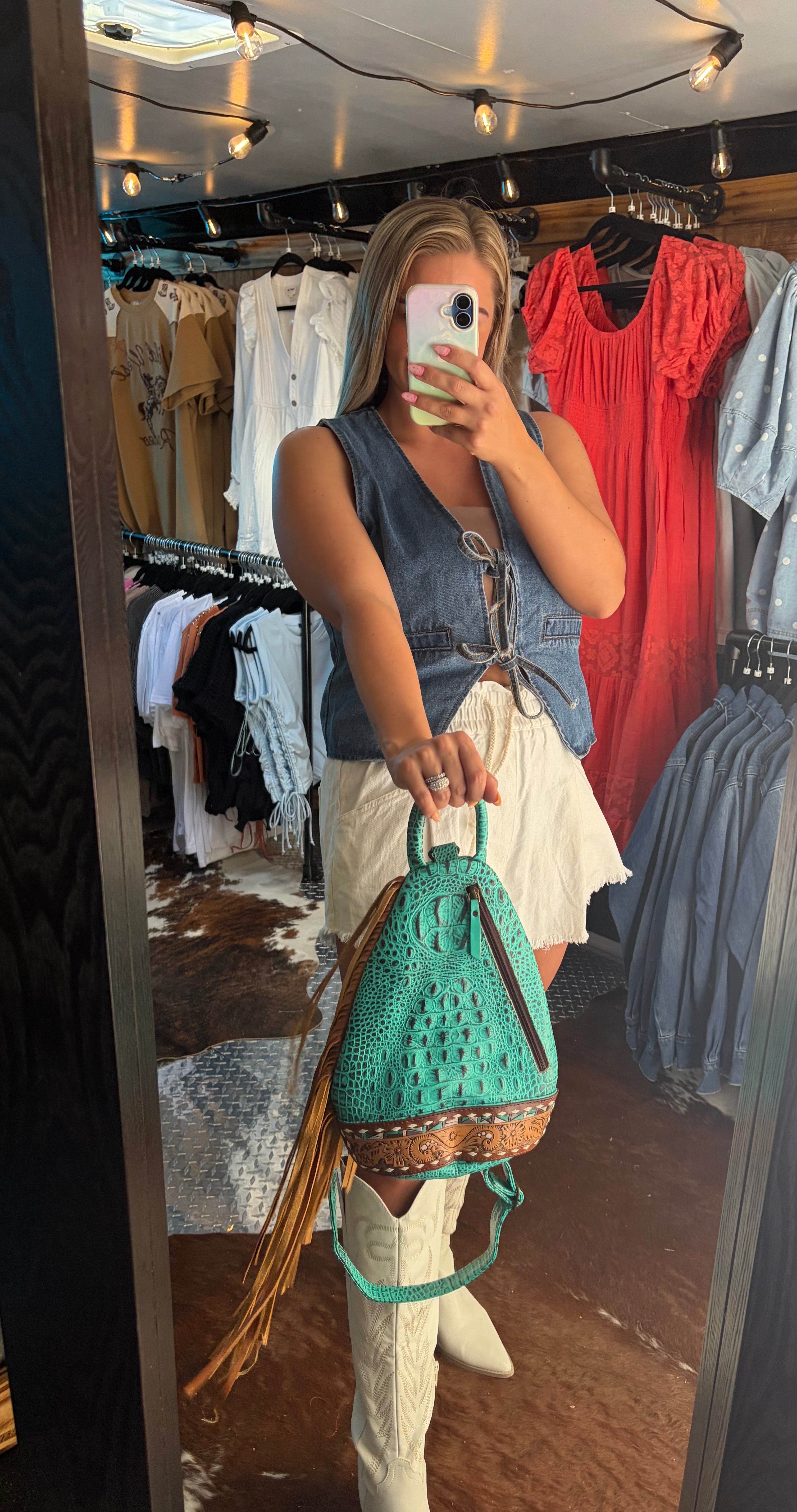 American Darling Crocodile Embossed Sling Bag