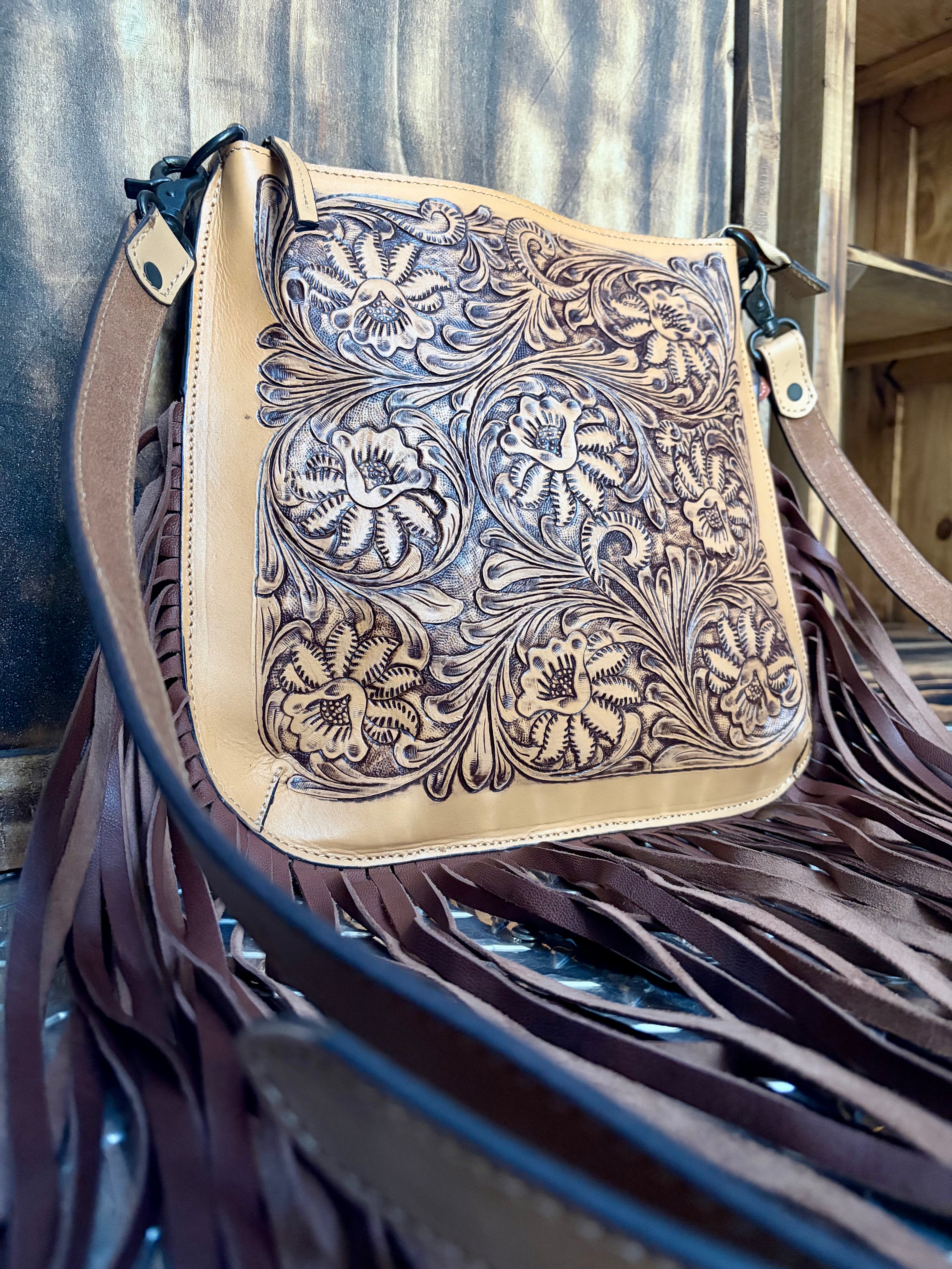 American Darling Fringe Leather Messenger Bag