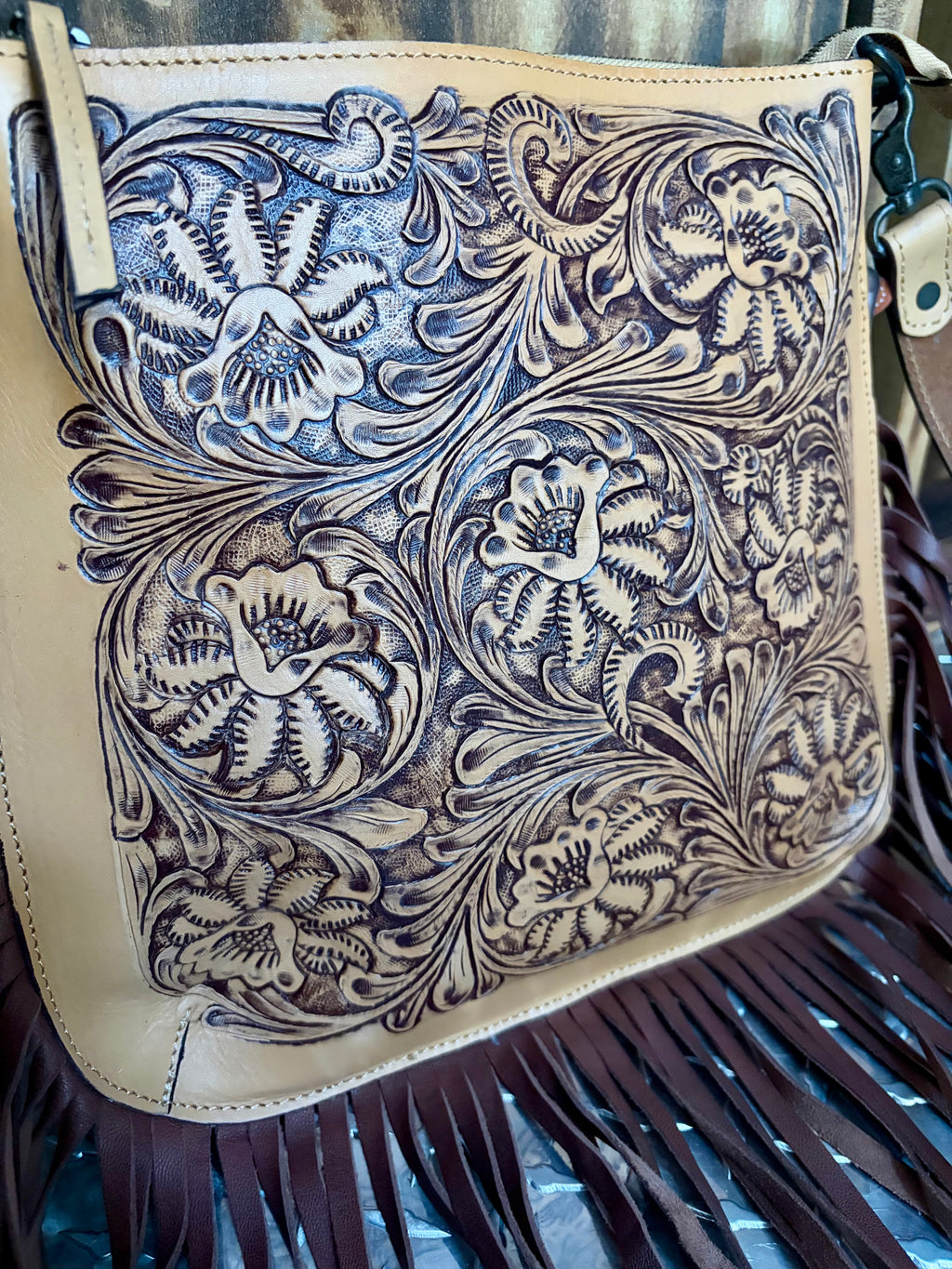 American Darling Fringe Leather Messenger Bag