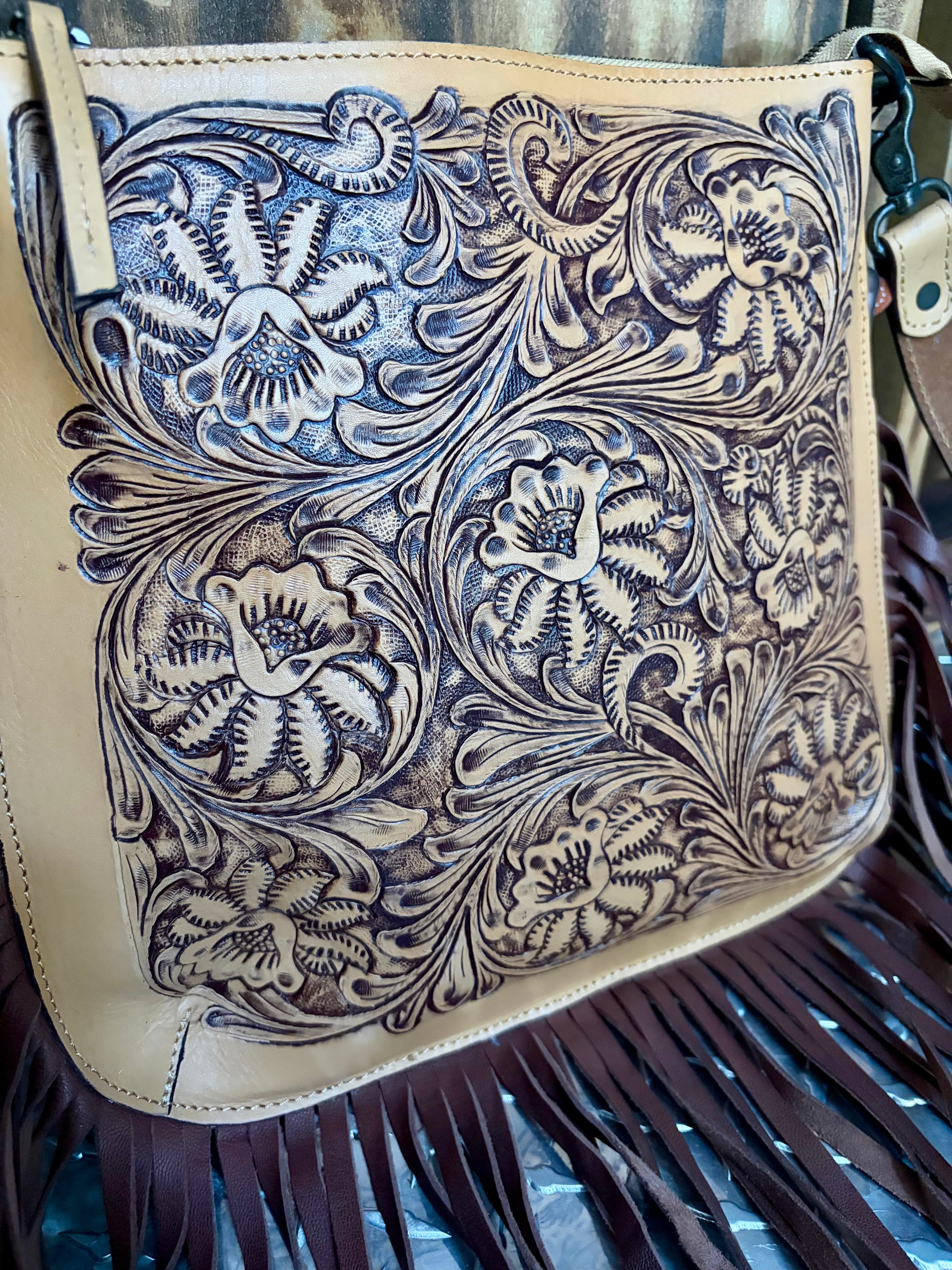 American Darling Fringe Leather Messenger Bag