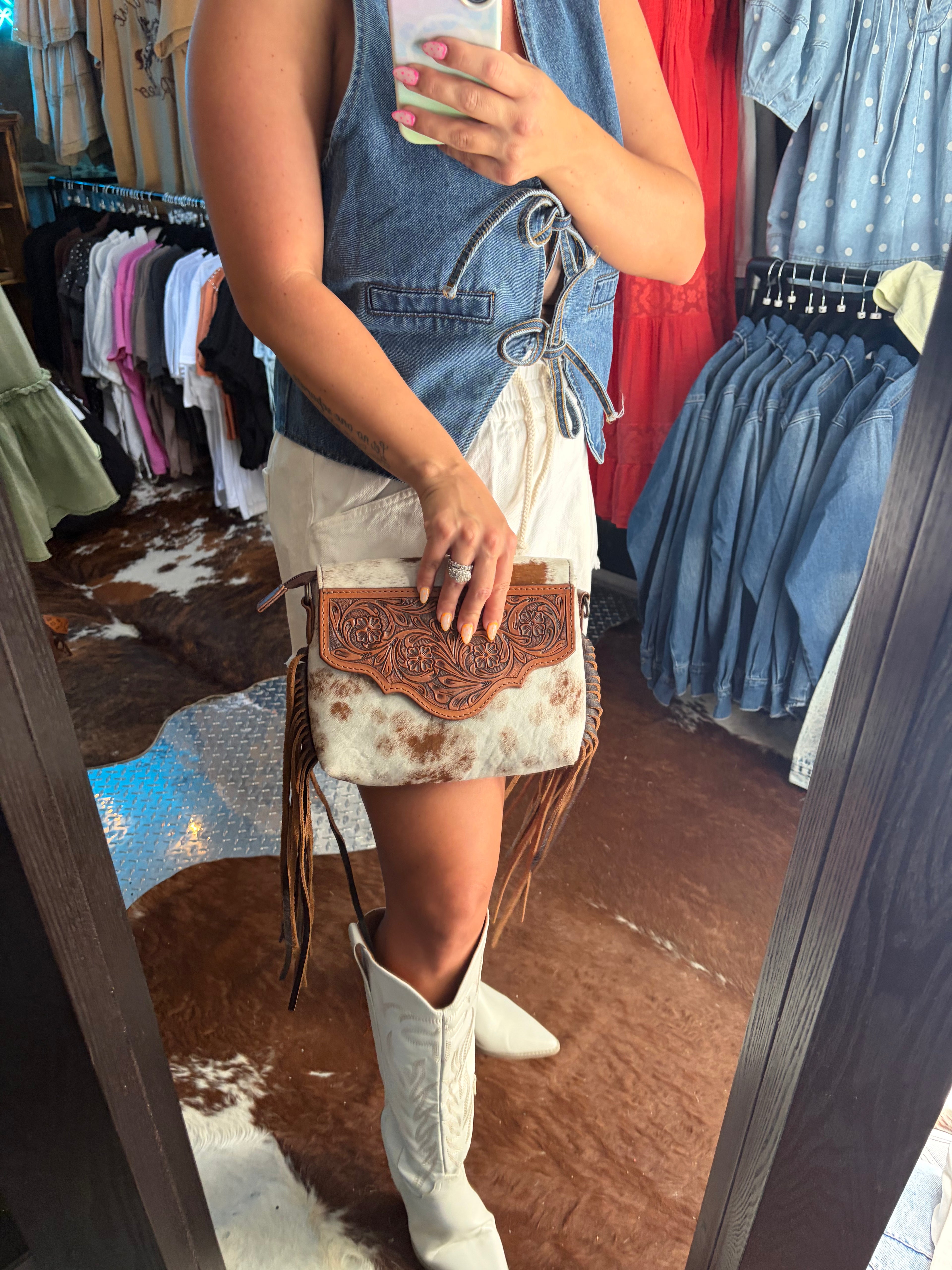 American Darling Cowhide Leather Crossbody Bag