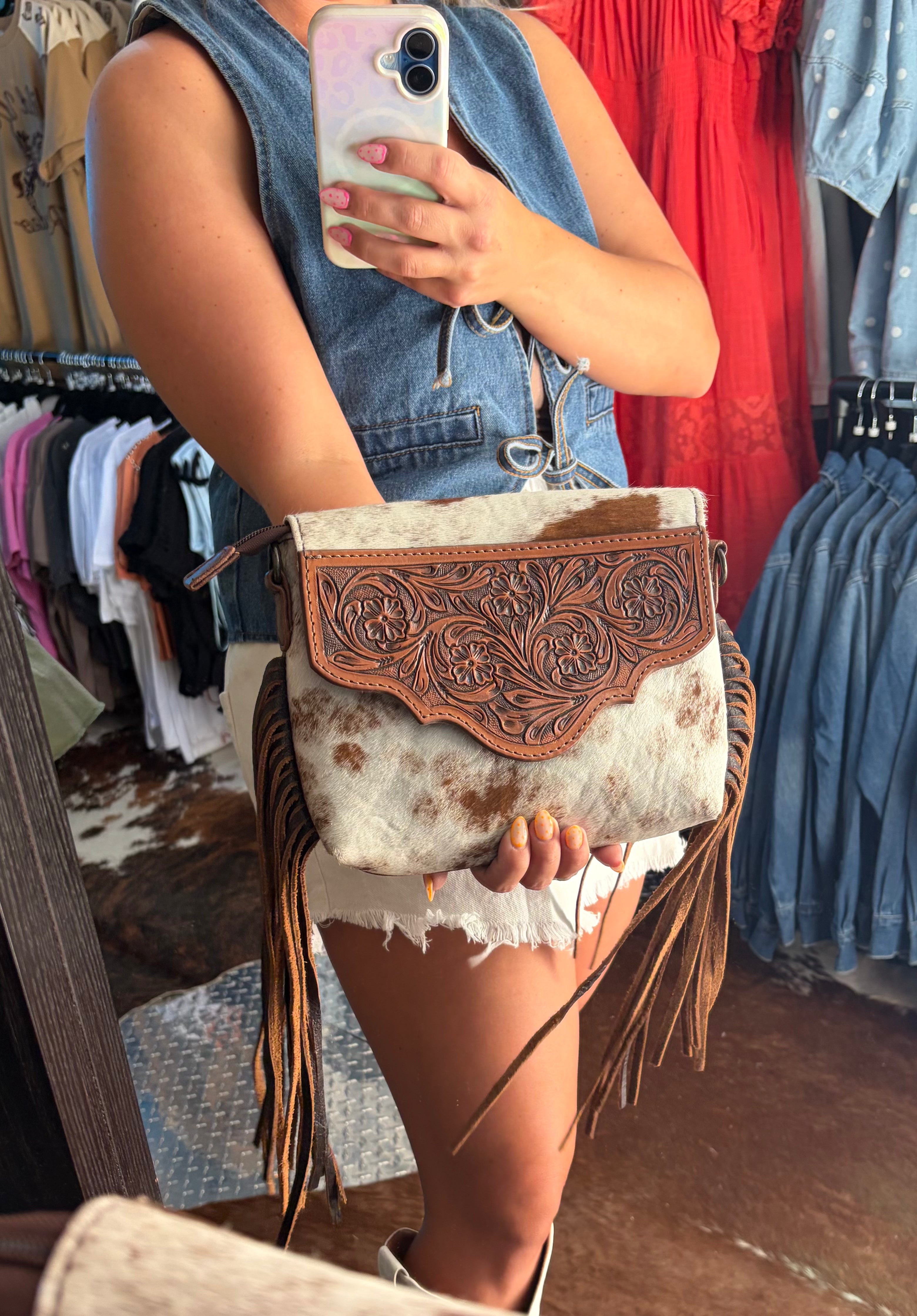American Darling Cowhide Leather Crossbody Bag