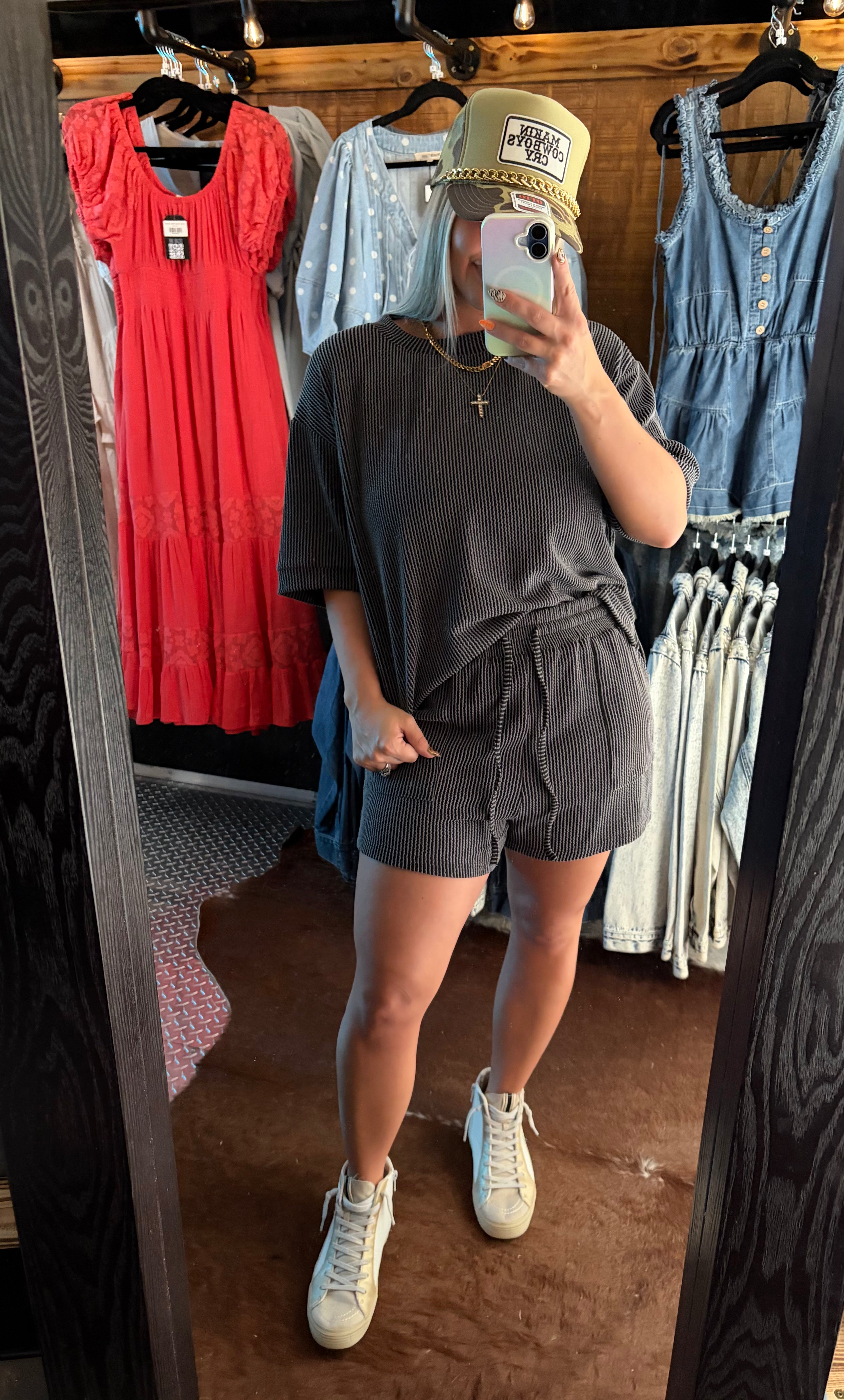 Ribbed Top & Shorts Set