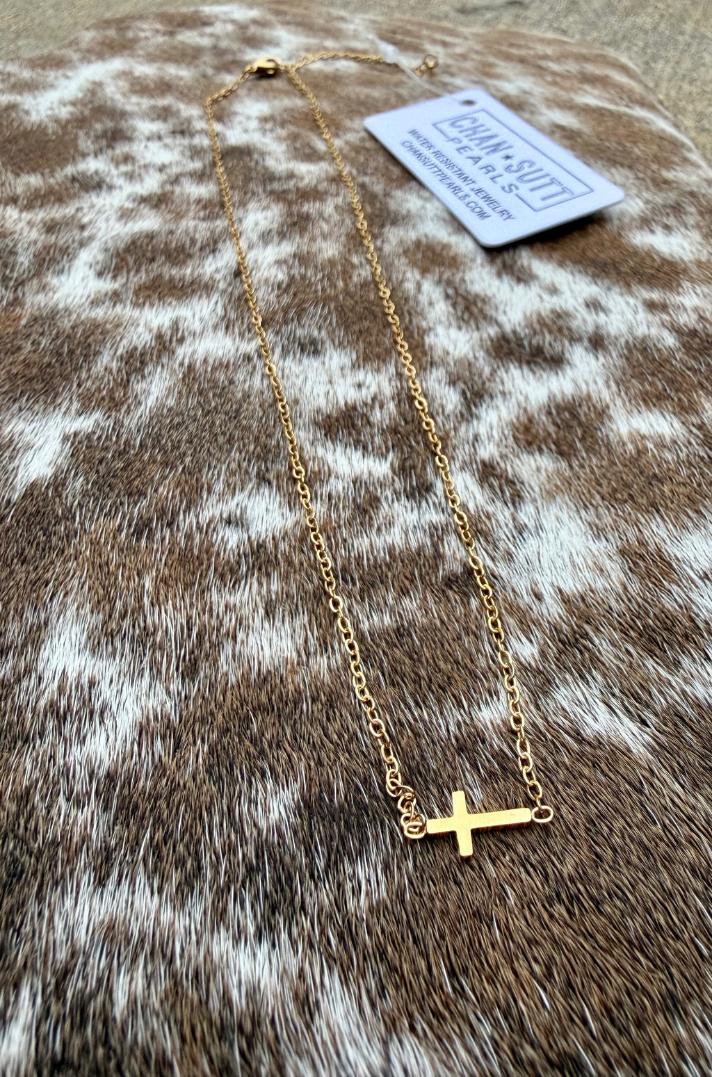 Chansutt Pearls Dainty Cross Necklace