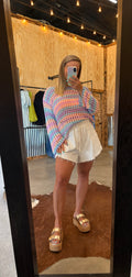 Multi Colored Knit Beach Cover Up