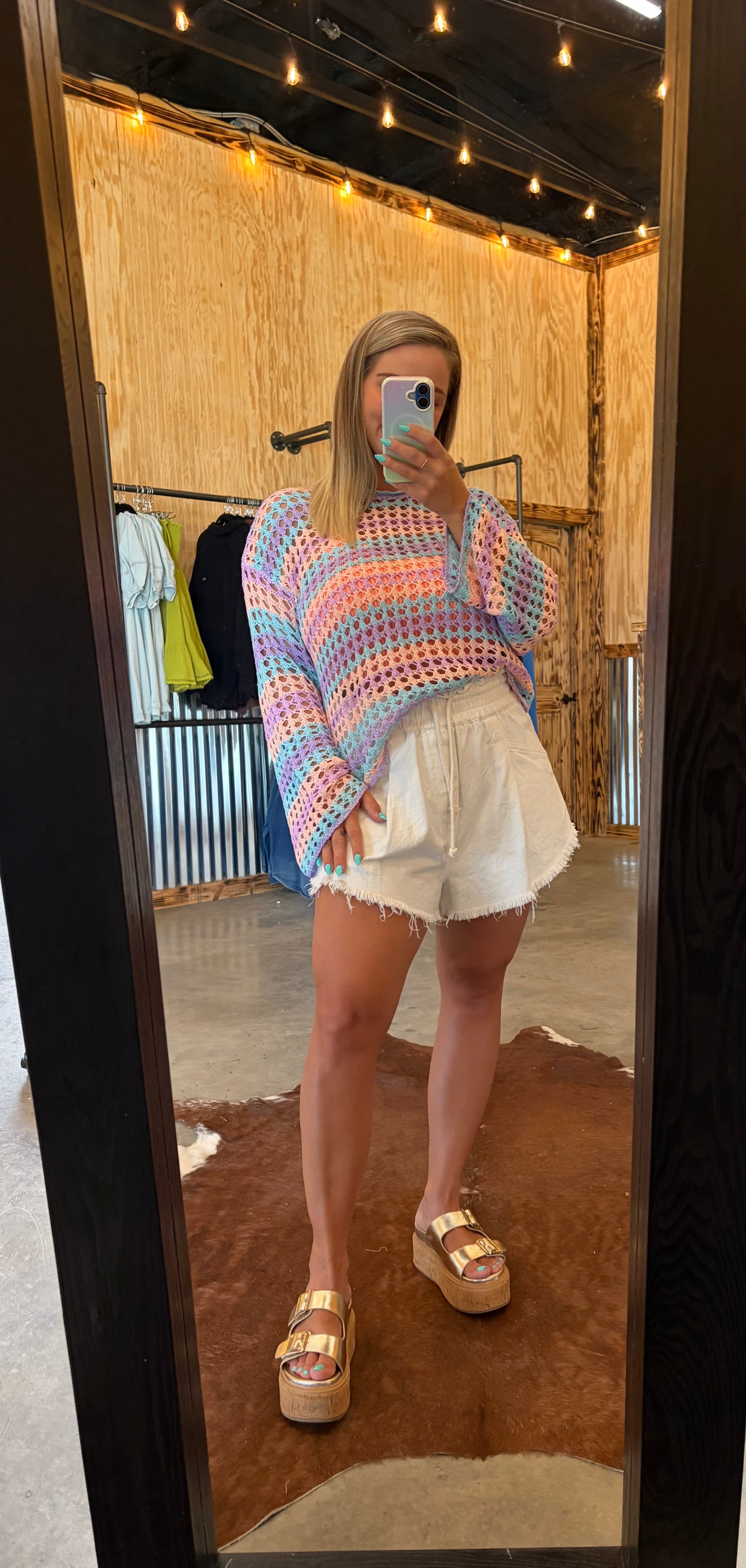 Multi Colored Knit Beach Cover Up