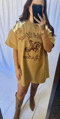 Embroidered Western T-Shirt Dress