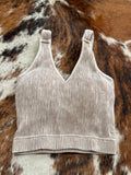 Washed Ribbed Padded Bra