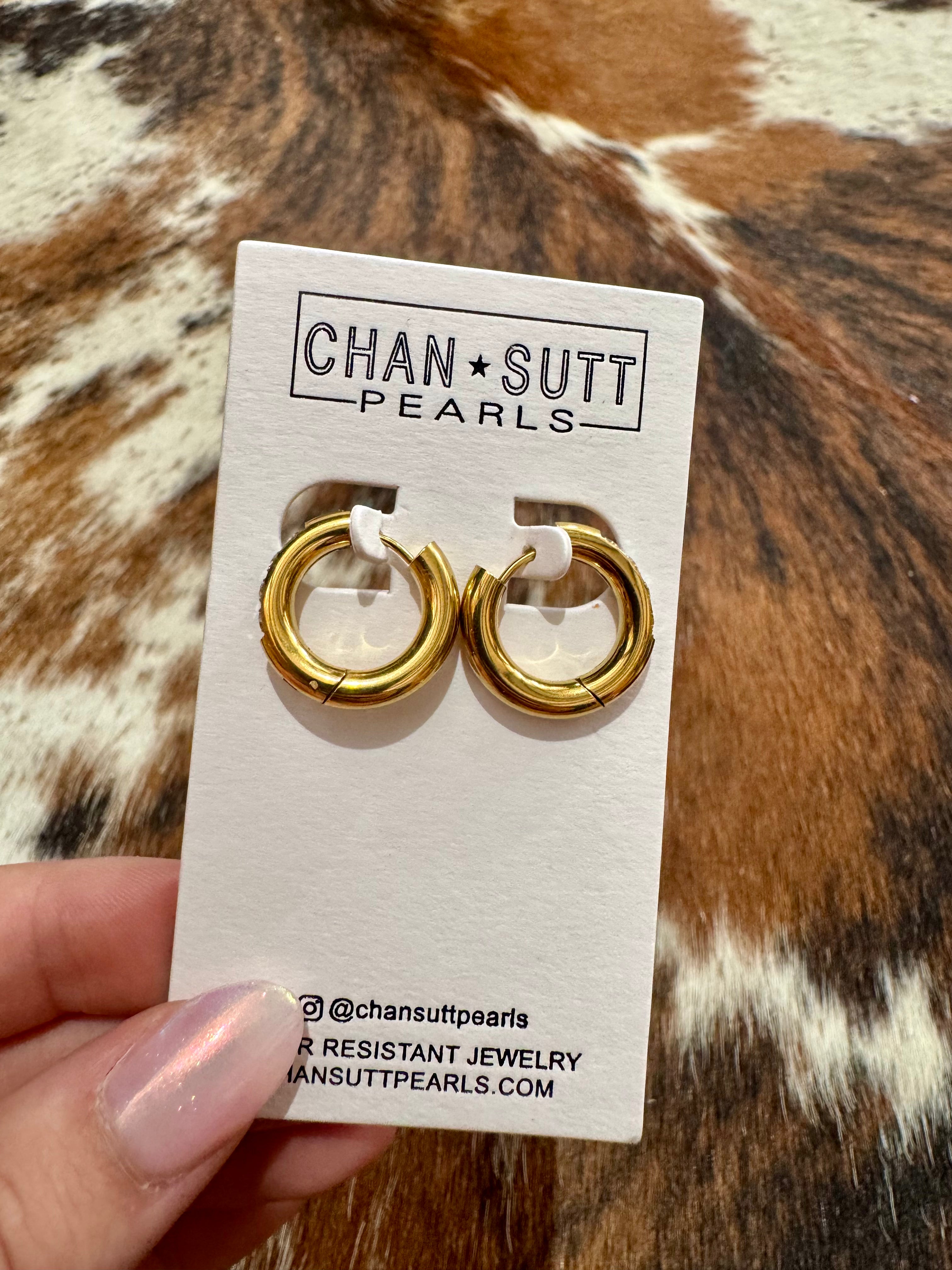 Chansutt Pearls Bling Huggies