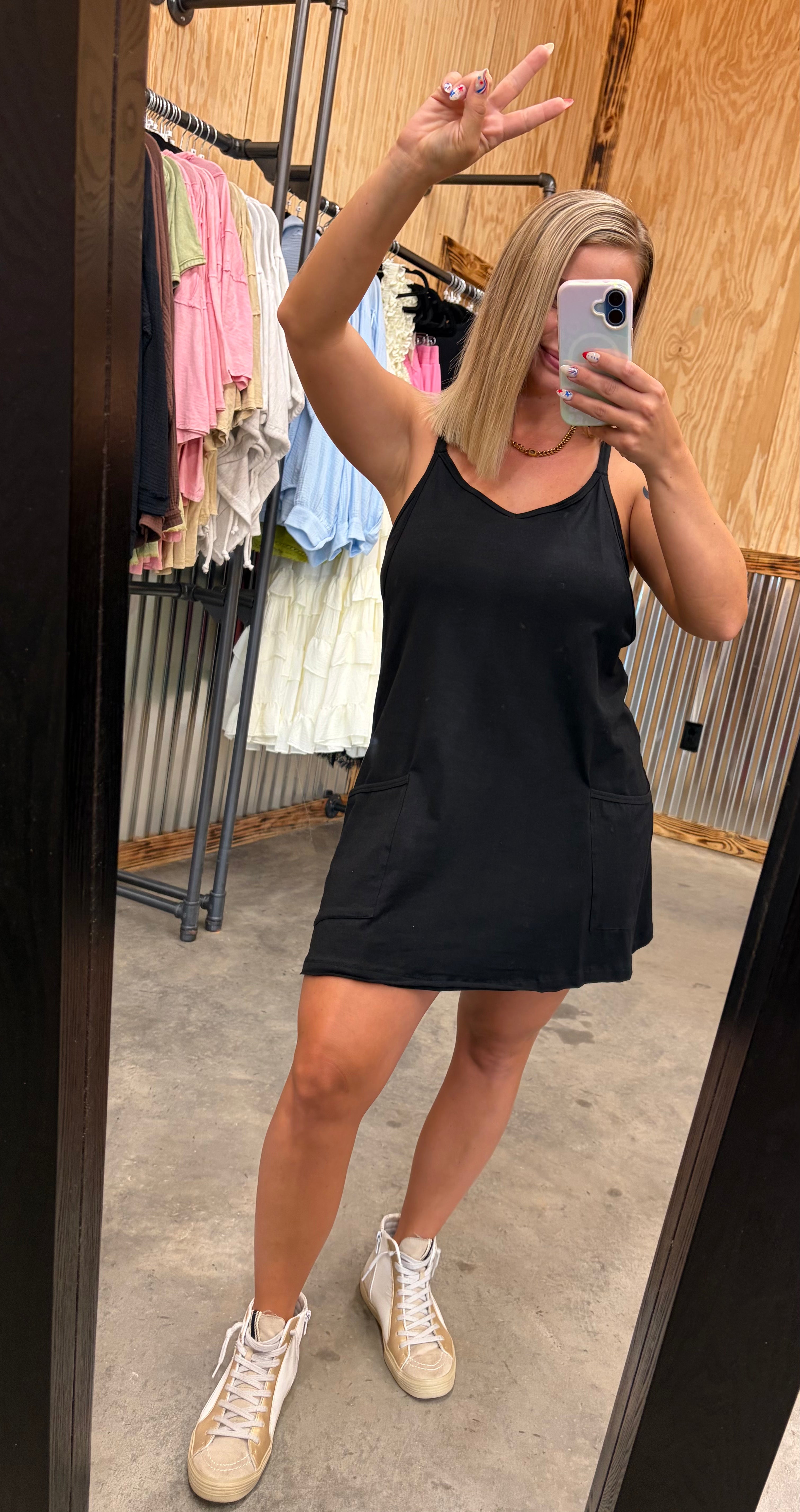Casual Mini Dress w/ Built In Romper