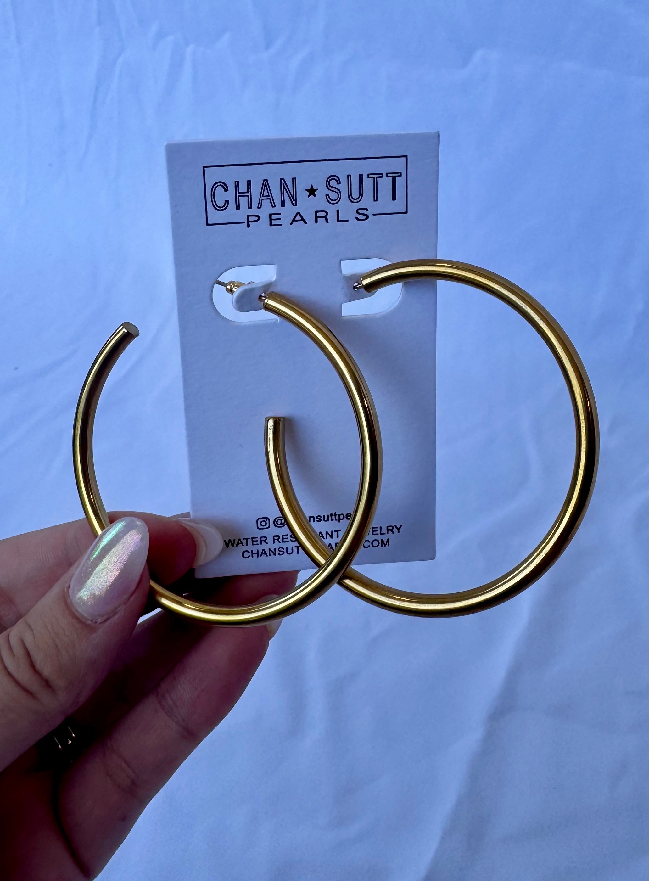 Chansutt Pearls Large Hoops