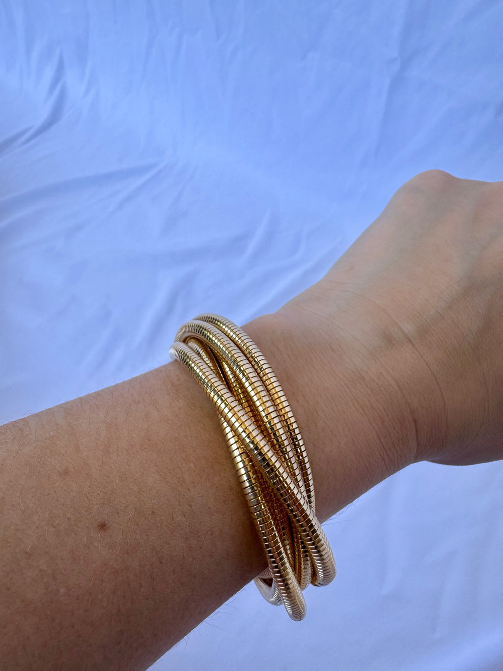 Small Stretchy Twisted Gold Bracelet
