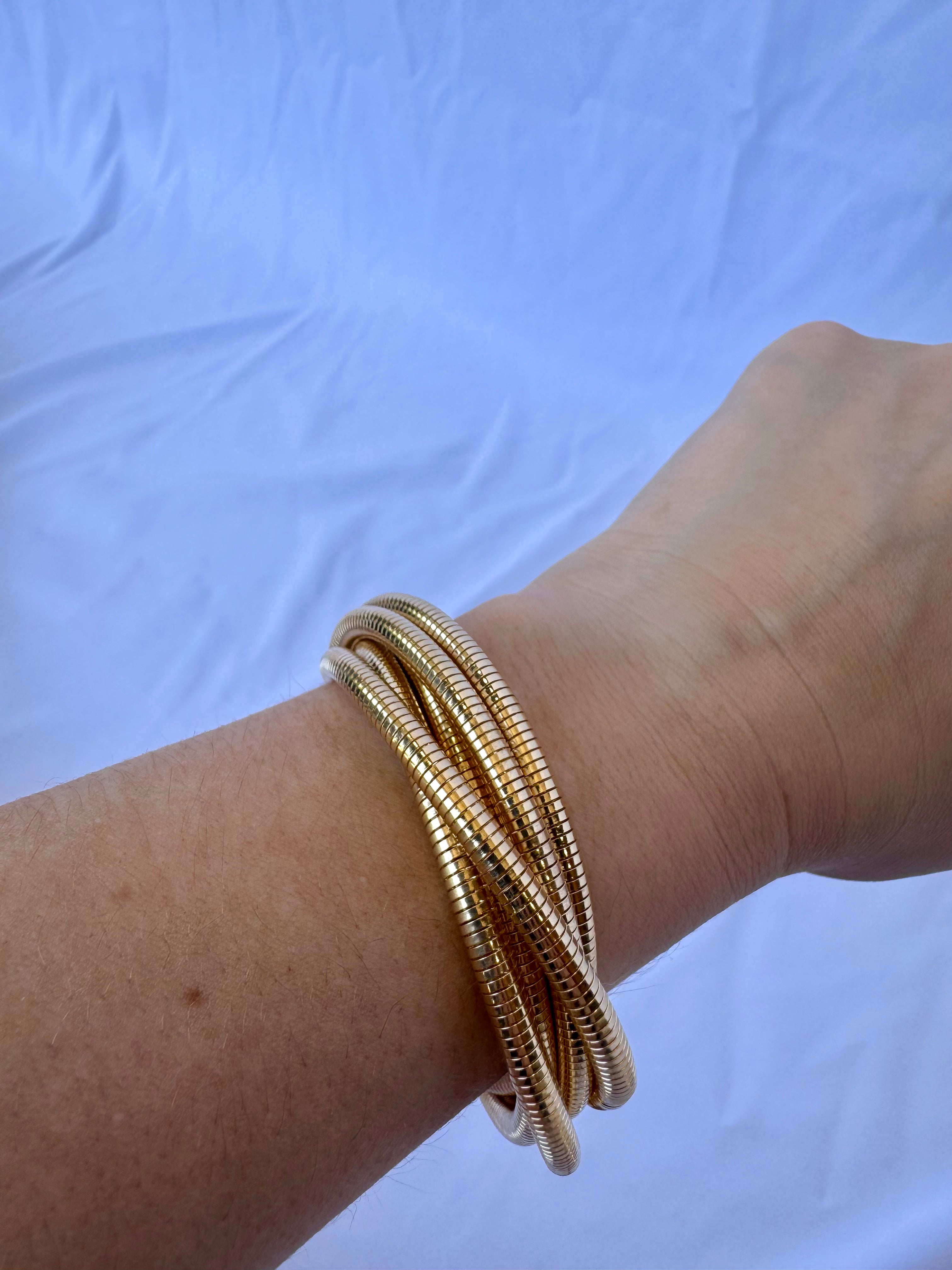 Small Stretchy Twisted Gold Bracelet