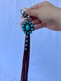 Turquoise Stone Key Chain/Purse Charm w/ Fringe