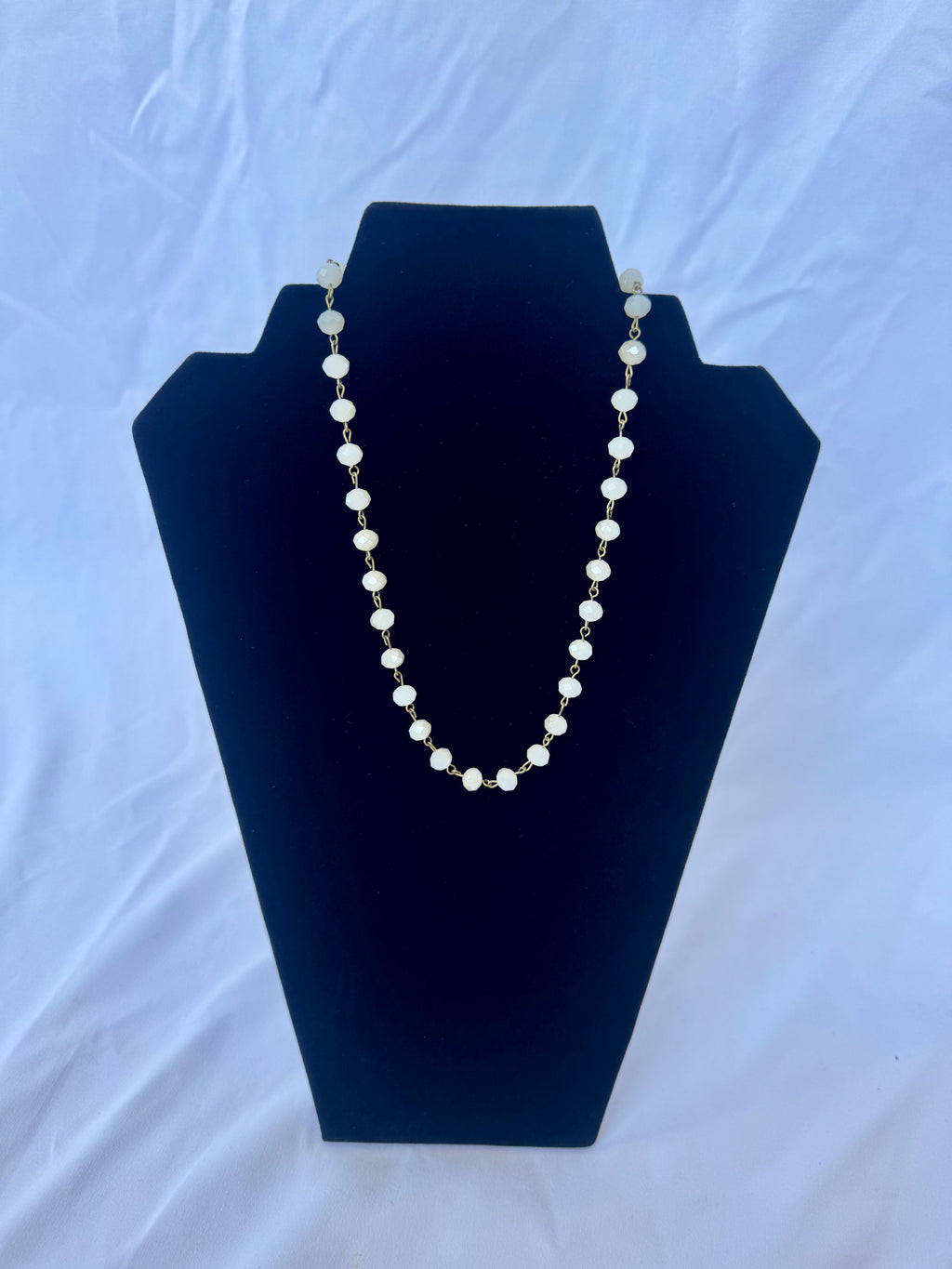 Large White Beaded Necklace