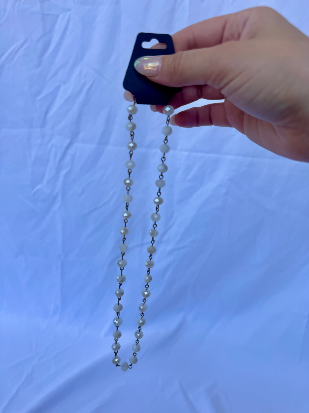 Large White Beaded Necklace