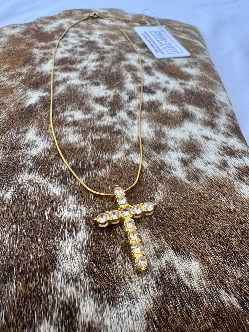 Chansutt Pearls XL Diamond Cross Necklace