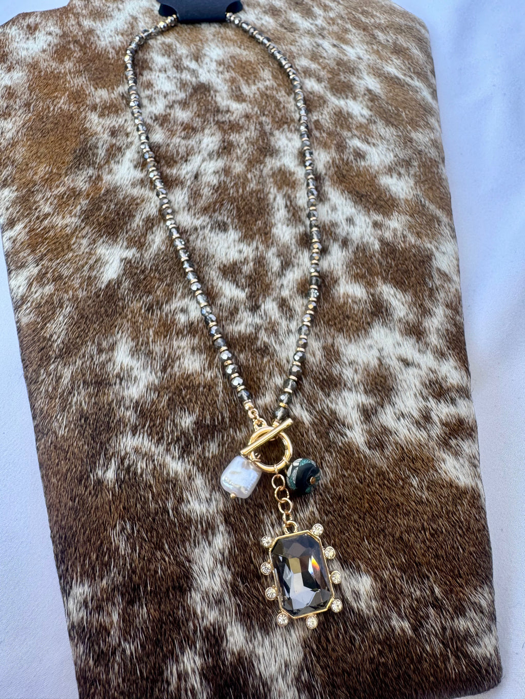 Gun Metal Charm Necklace