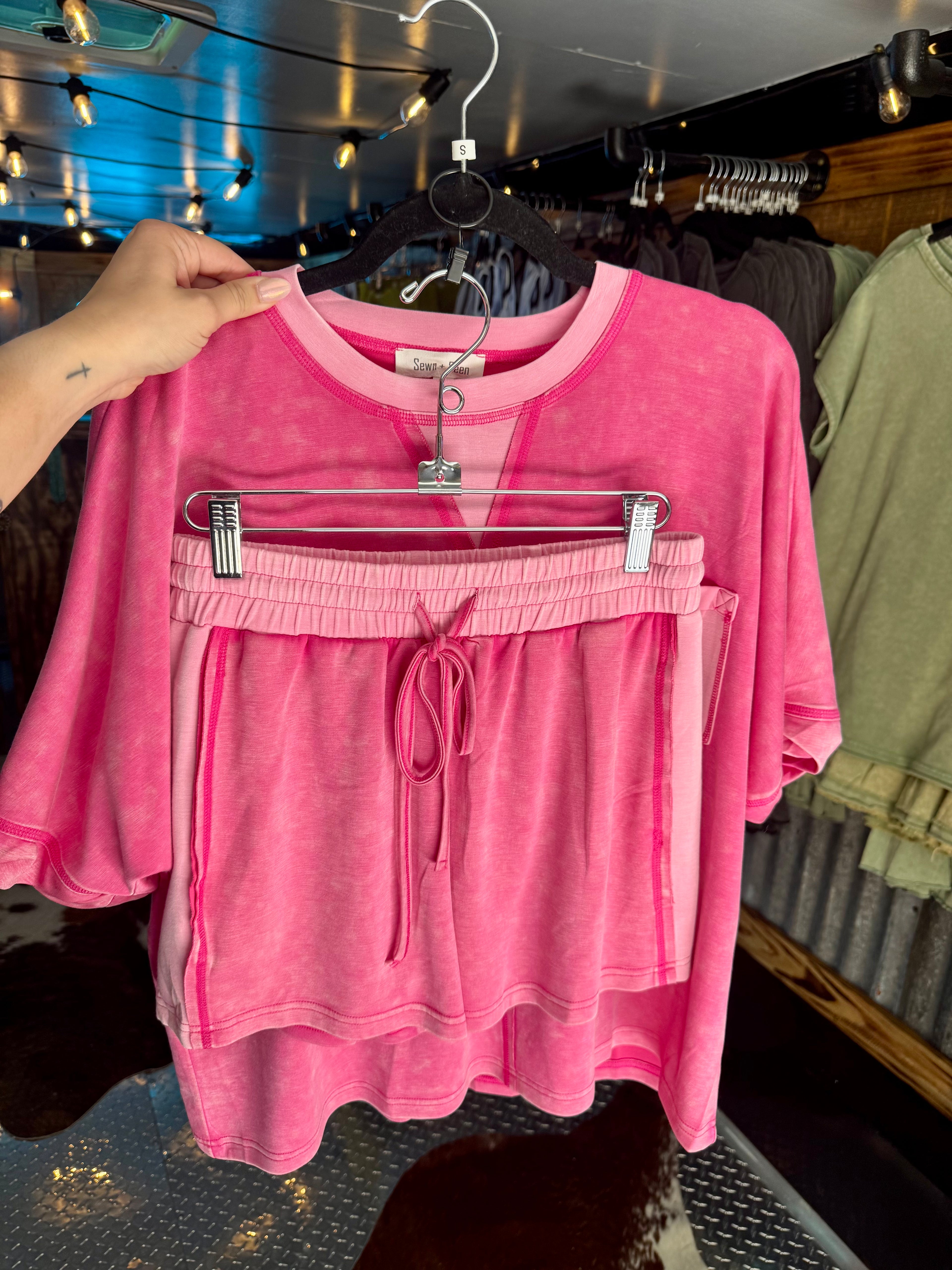 Mineral Washed Top & Shorts Set