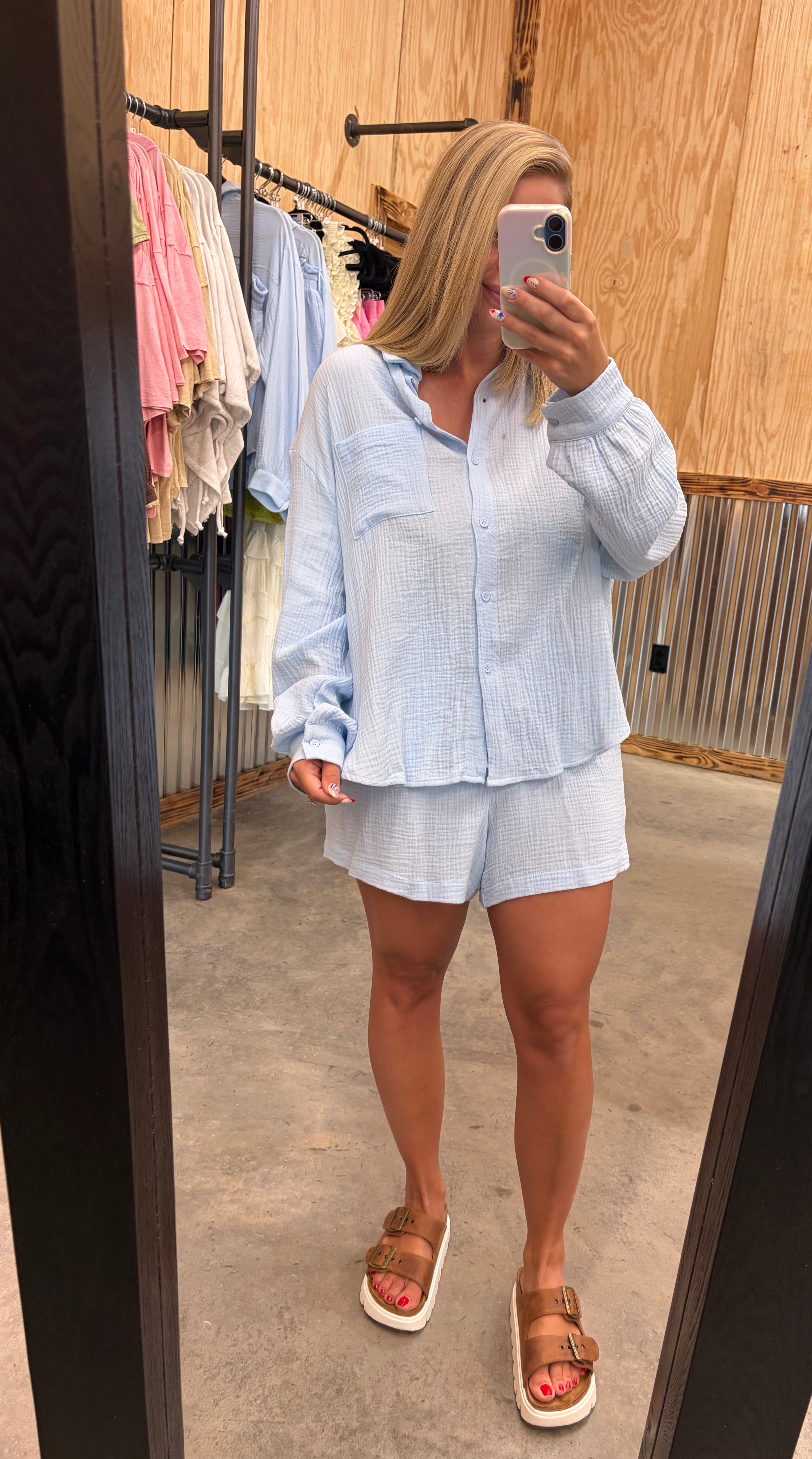 Gauze Button Up Set