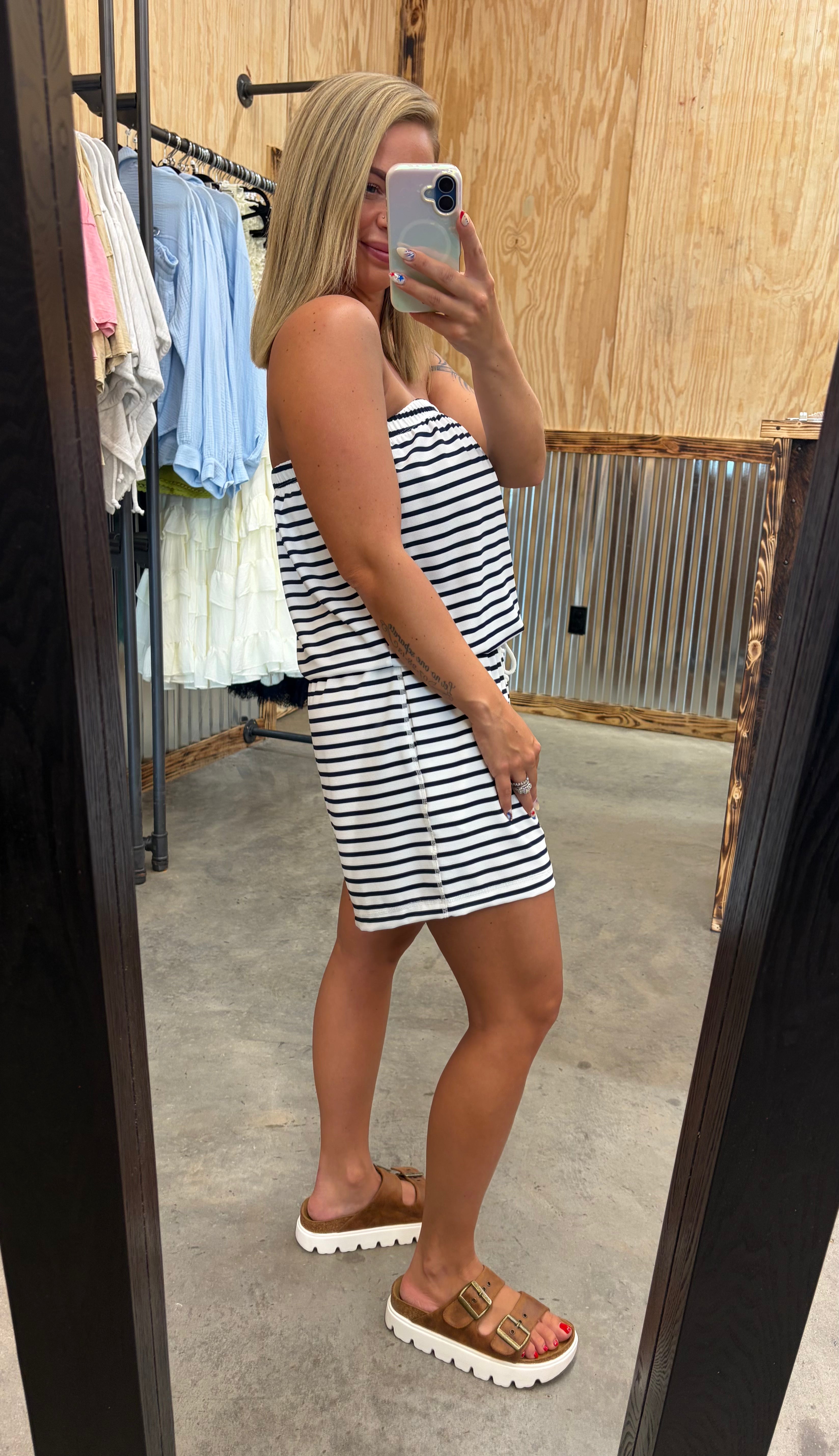 Striped Tube Romper