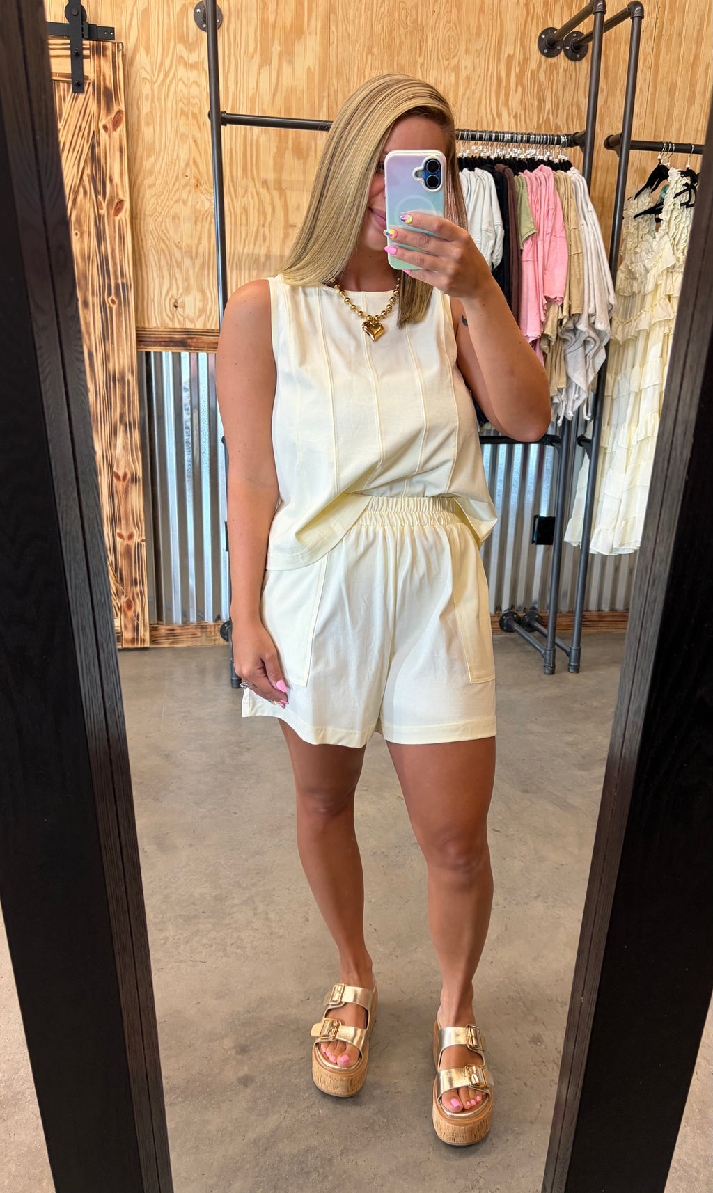 Stitched Detail Tank & Shorts Set