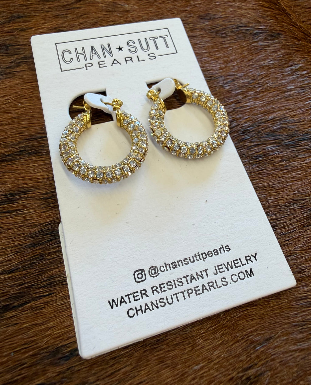 Chansutt Pearls Medium Diamond Hoops