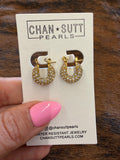 Chansutt Pearls Small Diamond Hoops