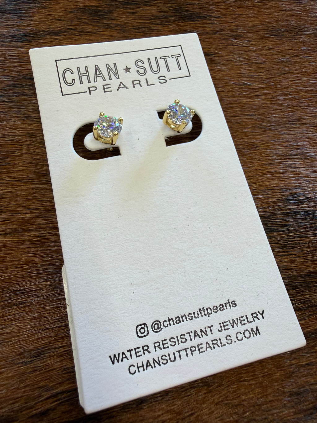Chansutt Pearls Gold Diamond Studs