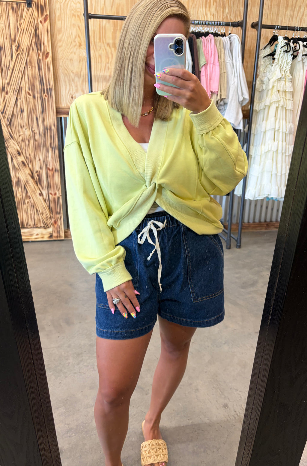 Reversible Twist Front Sweatshirt Top