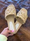 Natural Raffia Slides