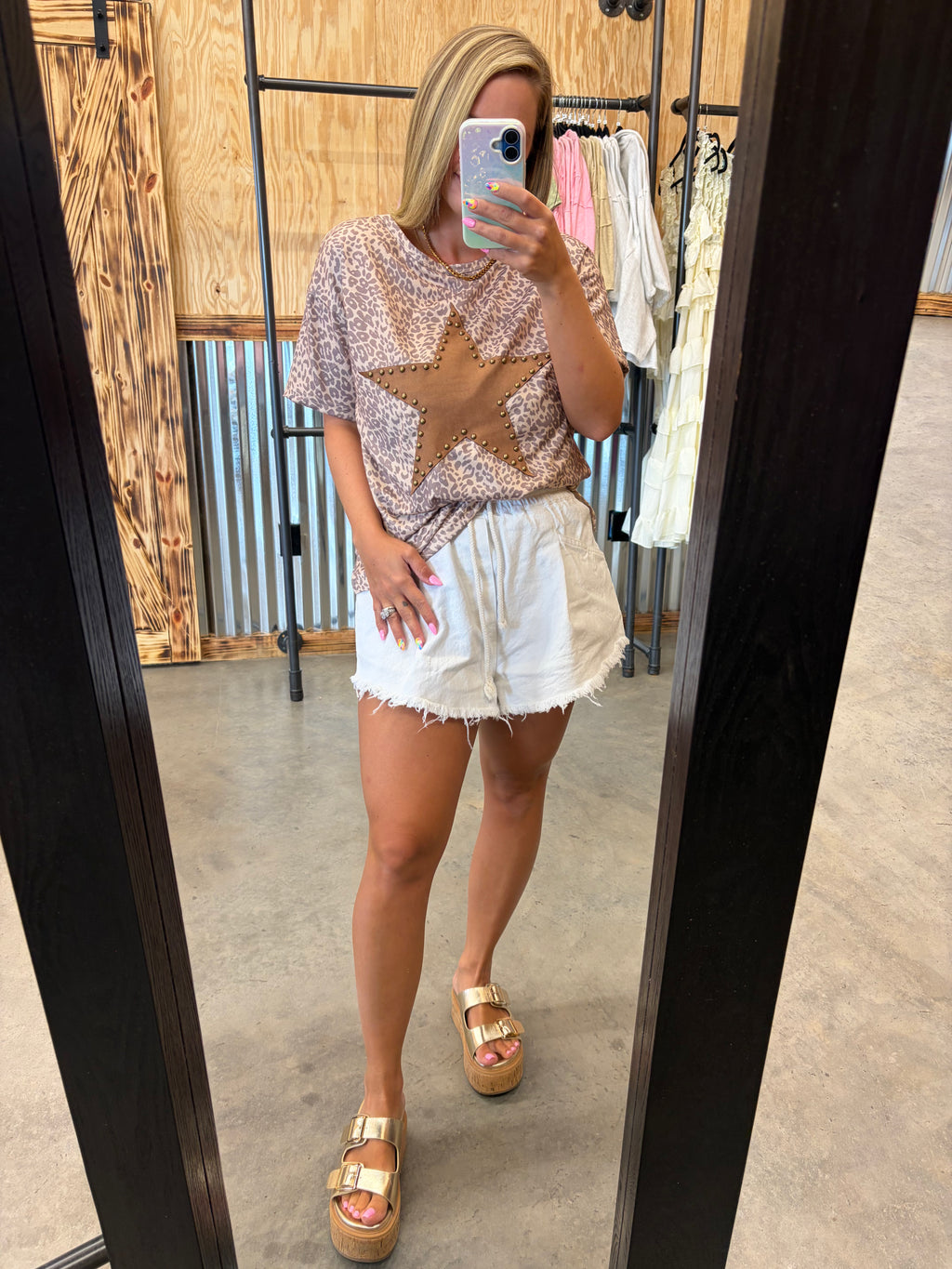 Leopard Studded Star Tee