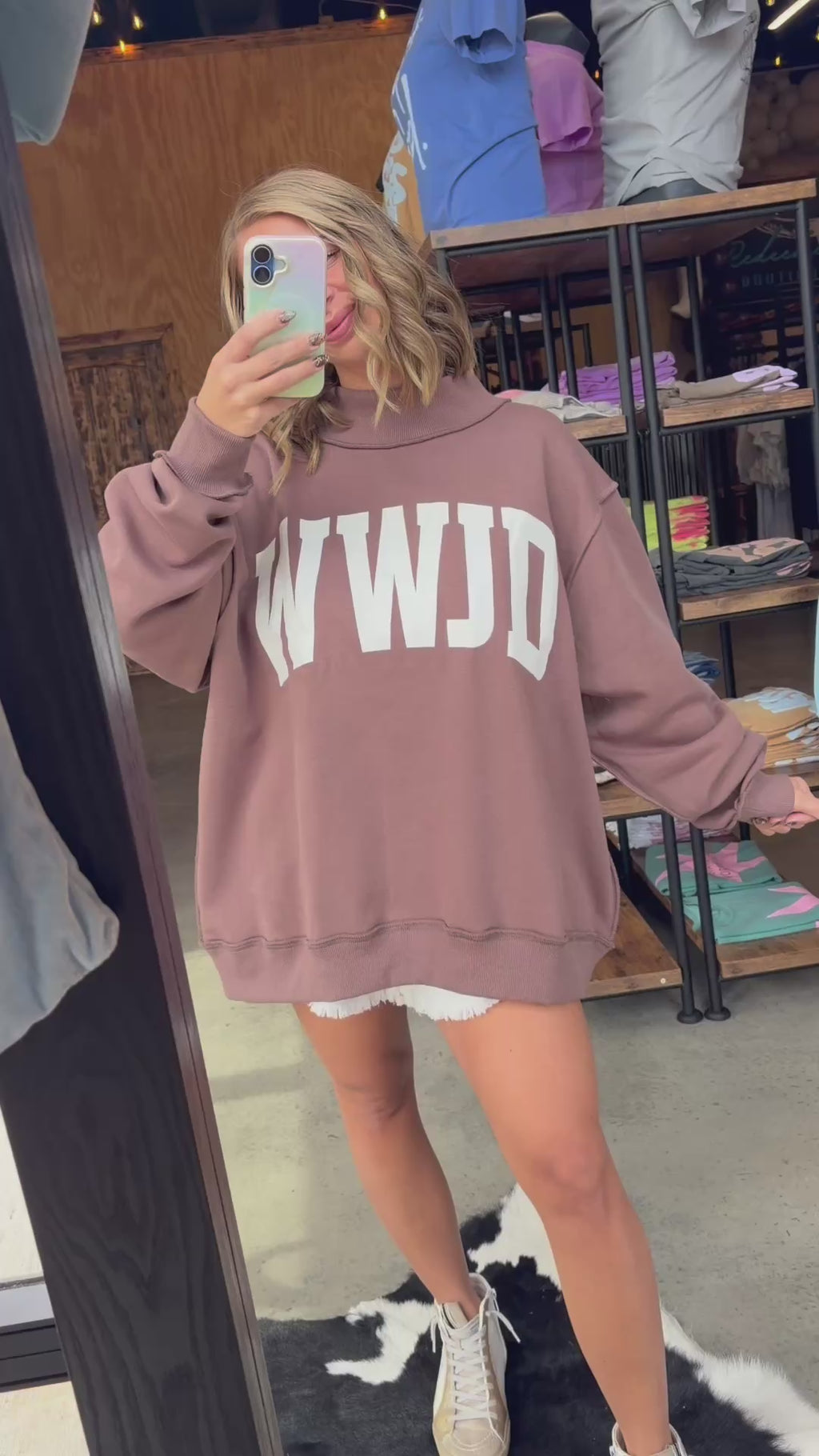 WWJD/Amen Reversible Mockneck